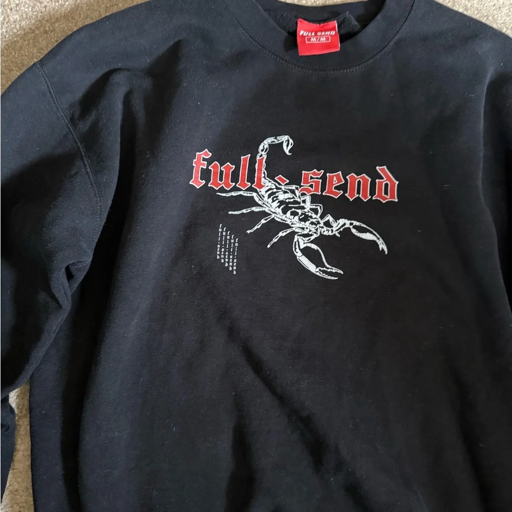 Full Send Black Crewneck Sweater for Men